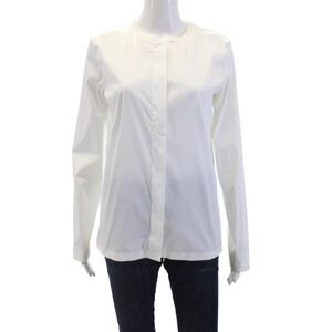Lis Lareida Womens Long Sleeve Button Down Blouse Solid White Size EUR 40
